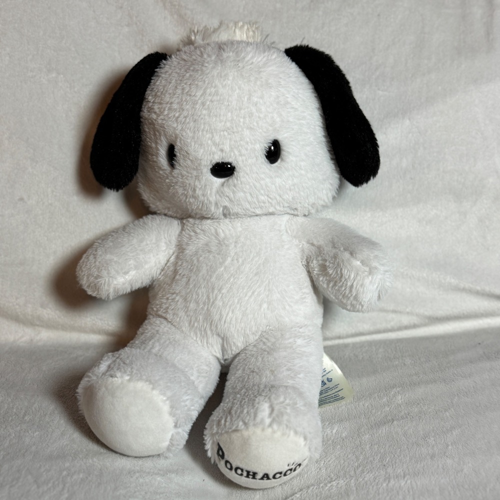 Build a Bear Sanrio Pochacco Hello Kitty White & Black Puppy Dog Teddy Plush 16"